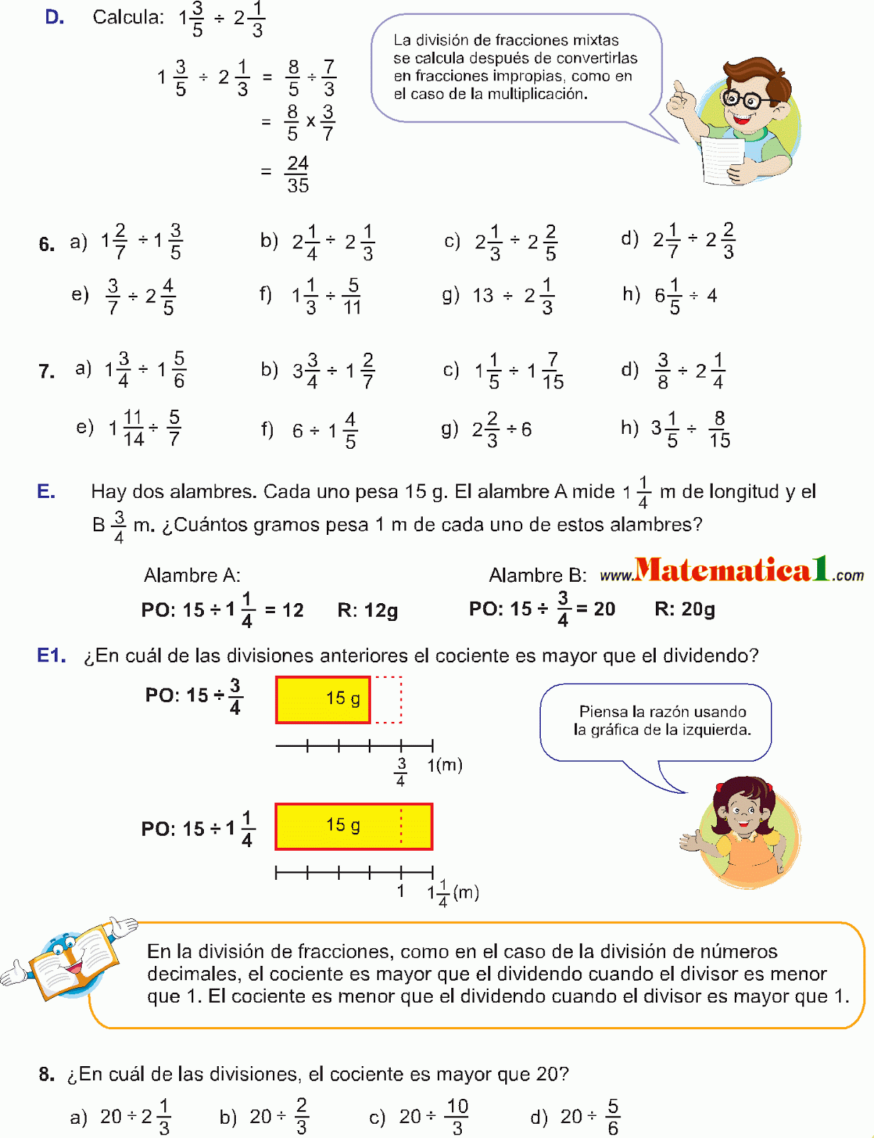 Fracciones Ejercicios De Fracciones Resueltos Pdf Primaria