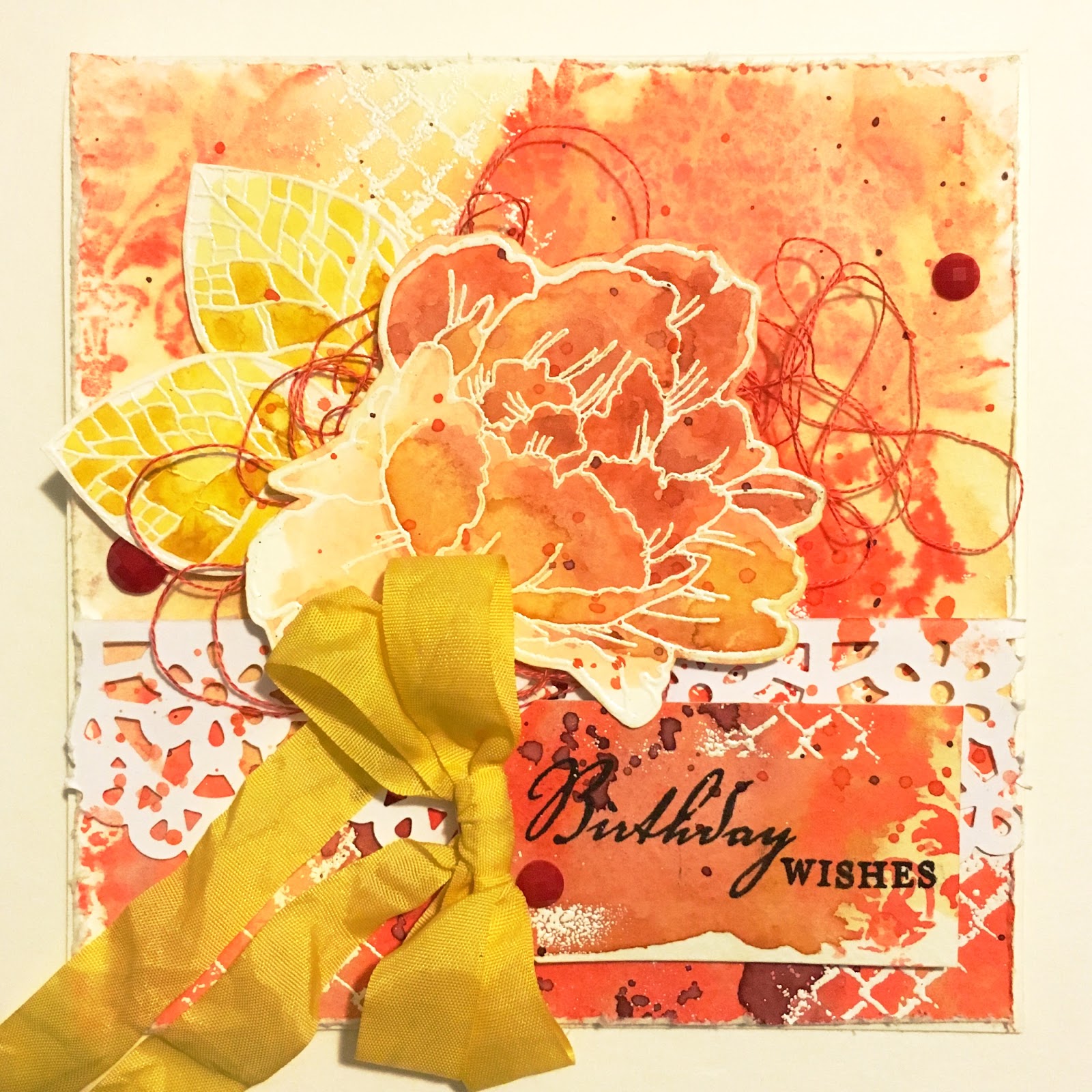 SewPaperPaint Embossed Floral Watercolor Card