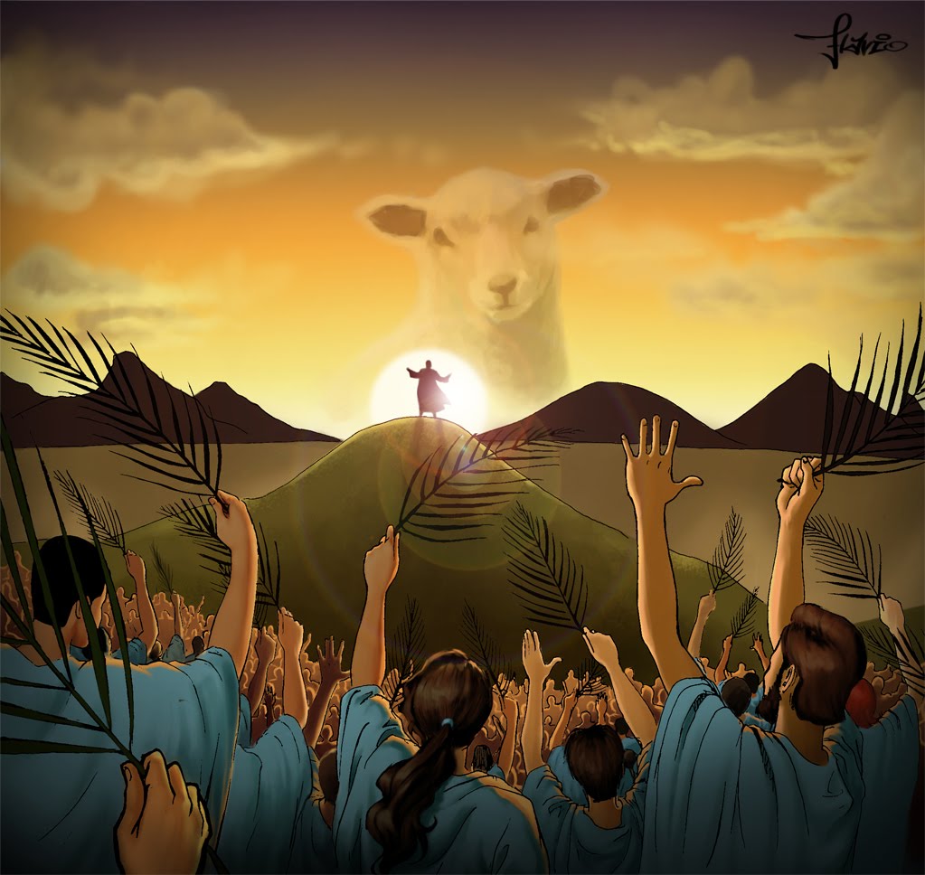 Resultado de imagem para O Cordeiro estava de pé sobre o monte Sião. Com ele, os cento e quarenta e quatro mil