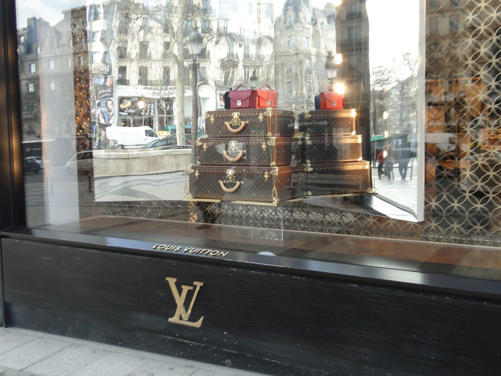 Galeries Lafayette Louis Vuitton Christmas Window Display Stock