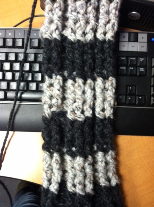 Cats and Crafts: Crocheted Fluffy Striped Scarf