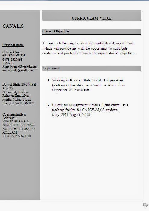 Cost and Management Accountant Resume
