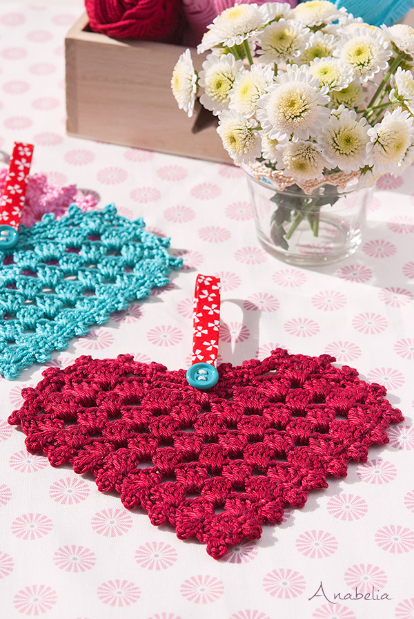Crochet Granny Hearts, free pattern, Anabelia Craft Design