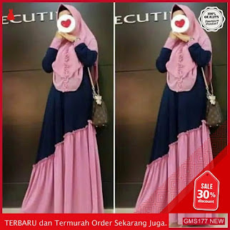 GMS177 MRKLK177G68 Gamis Bahan Jersey Rempel Miring Dropship SK0530906912