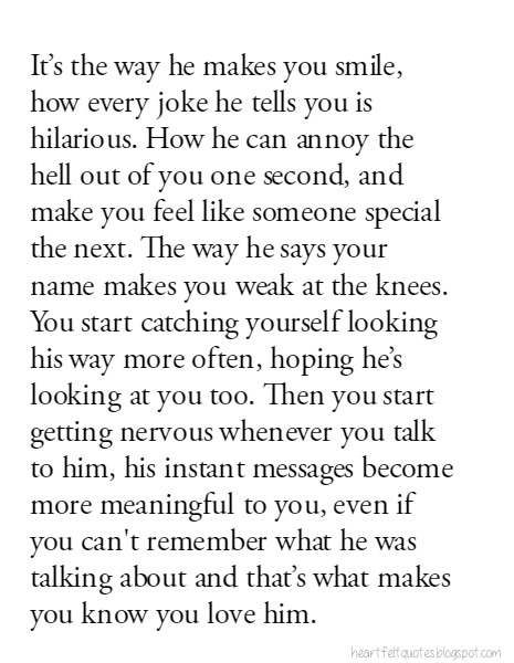 How do you know you love him