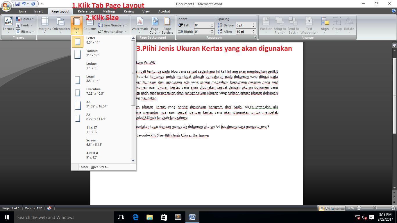 Tutorial Cara Mengatur Ukuran Kertas Pada Microsoft Word