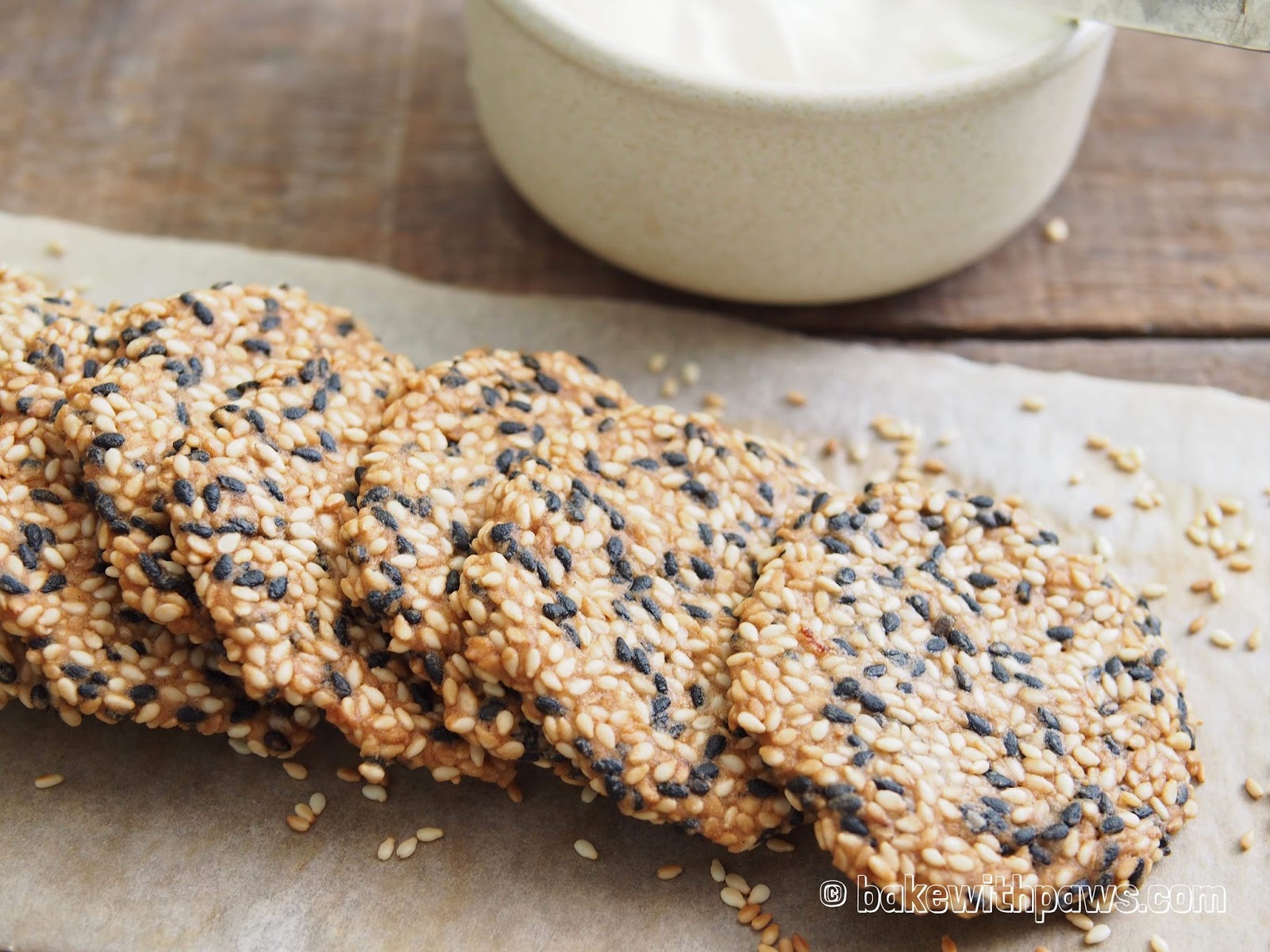 Sesame Crackers BAKE WITH PAWS