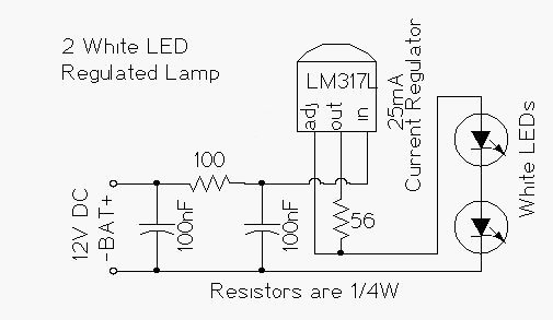 Regulated Dual White LED Lamp