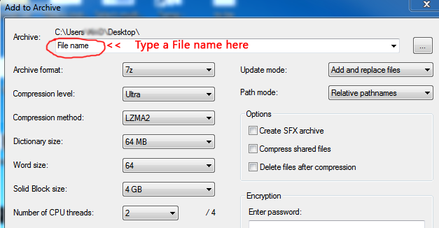 7-Zip Best Compression Method for Compress 1GB file to 20MB