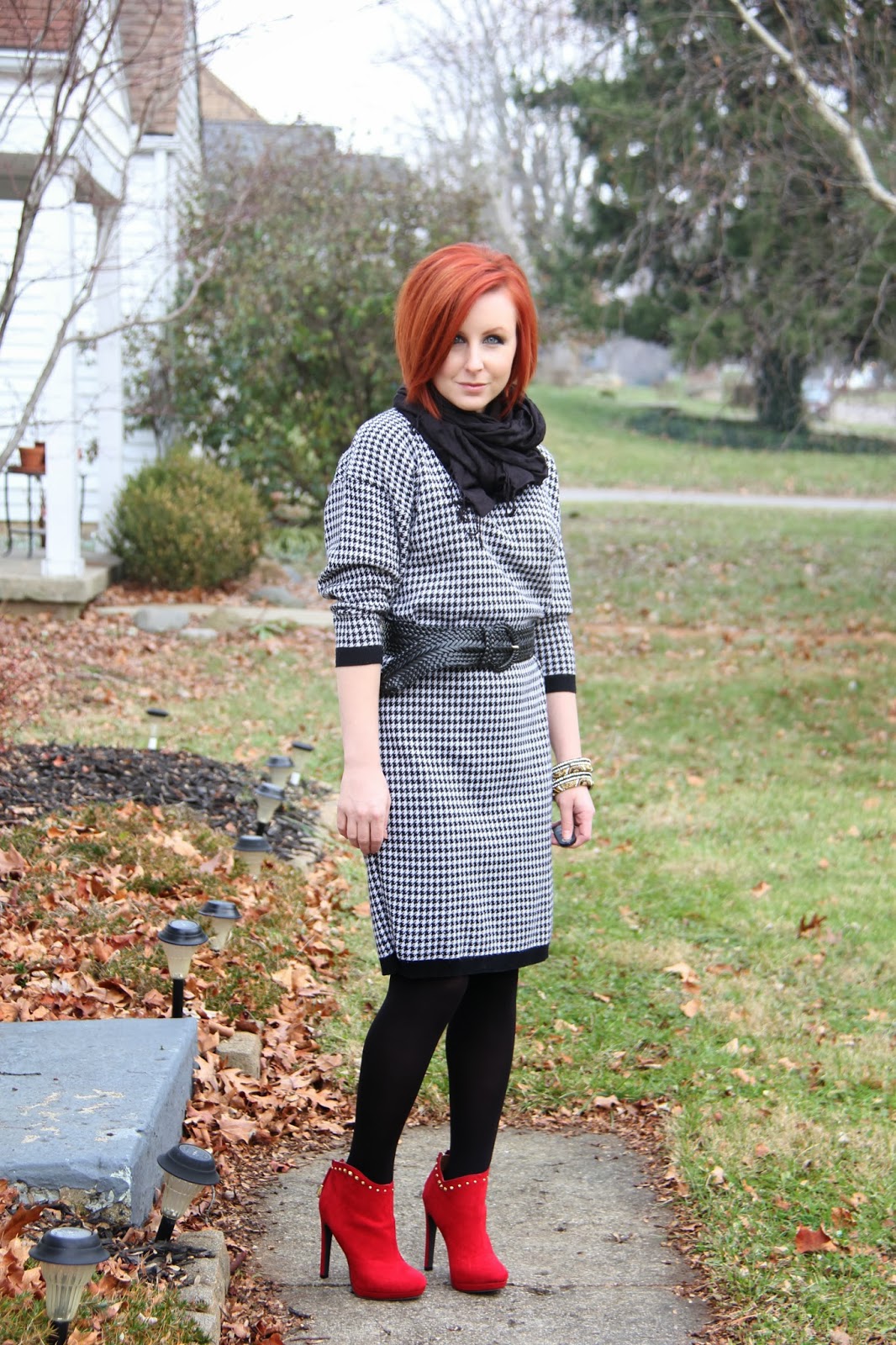 Thrift and Shout: Cute Outfit of the Day: Houndstooth Updated