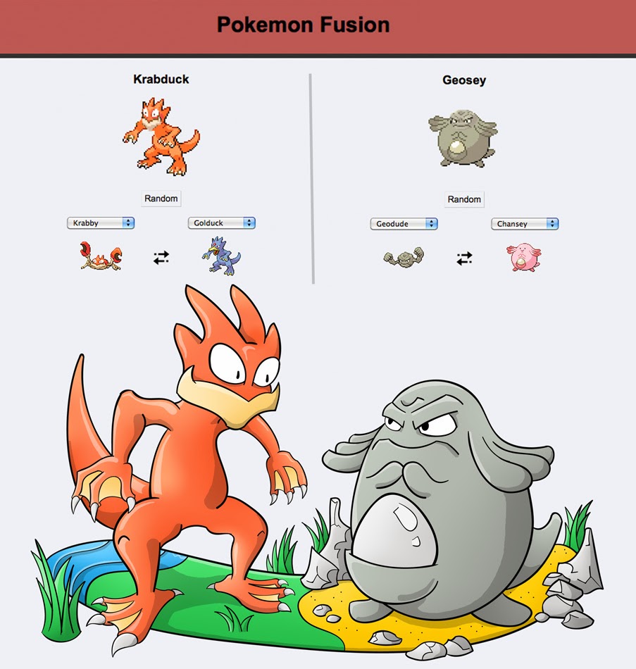gnarlee pokémon fusion krabduck vs geosey