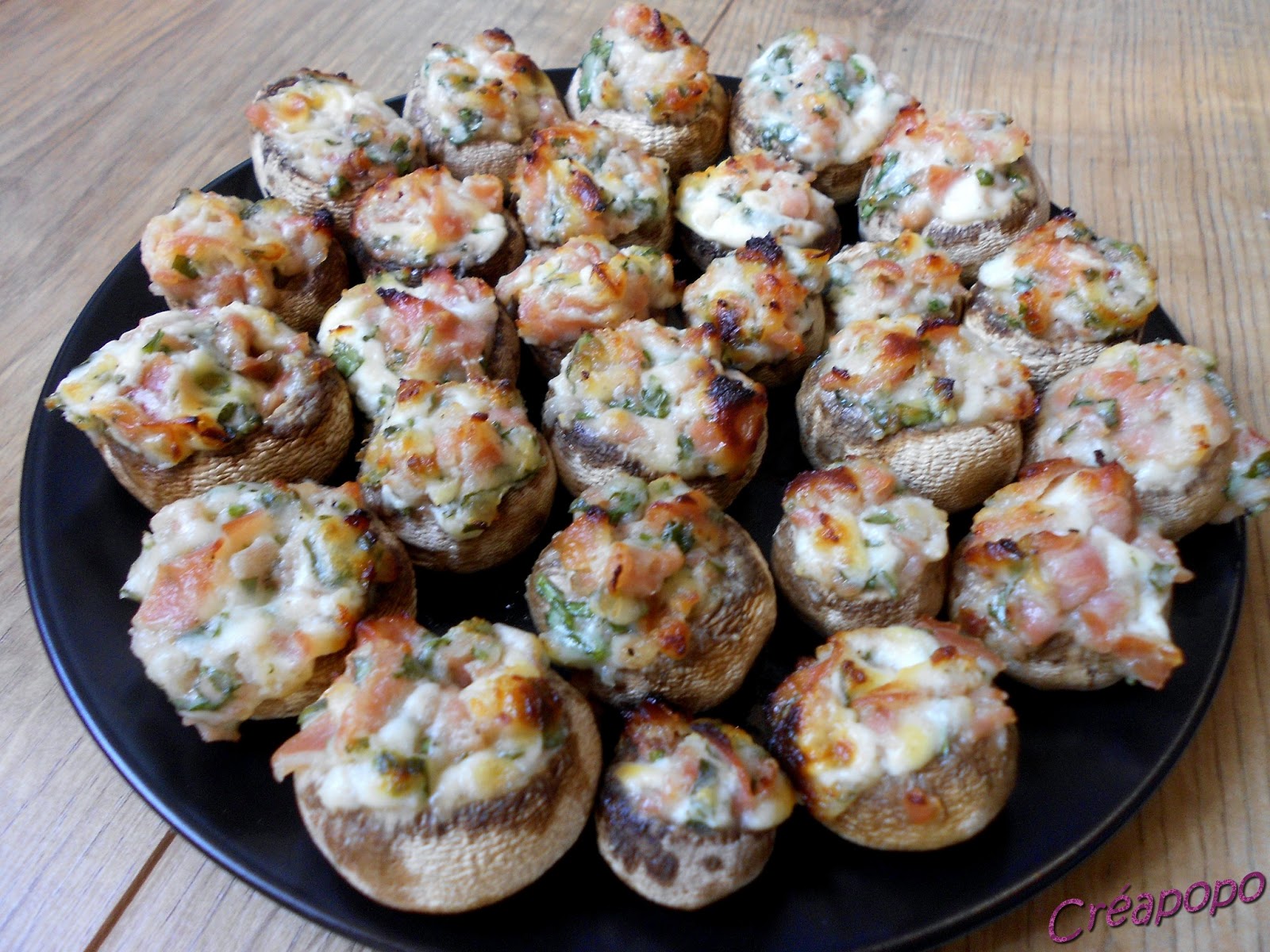 Créapopo: Champignons farcis au jambon serrano