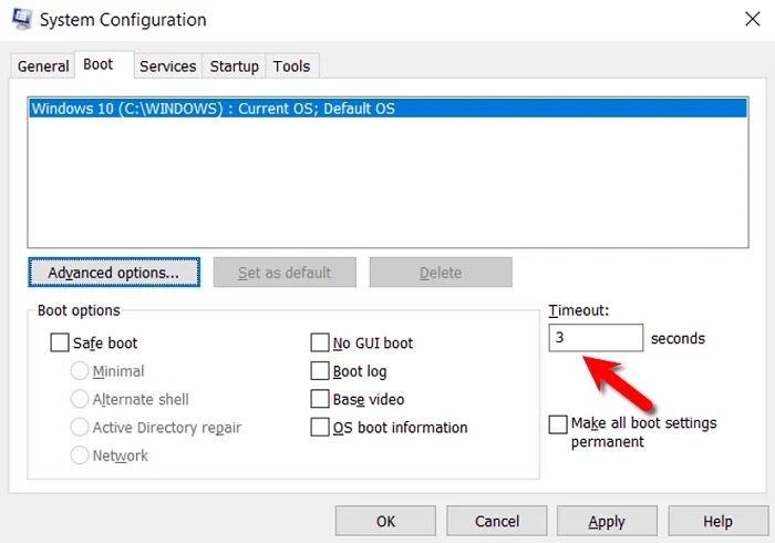 Boot Timeout Option Boot Timeout Option