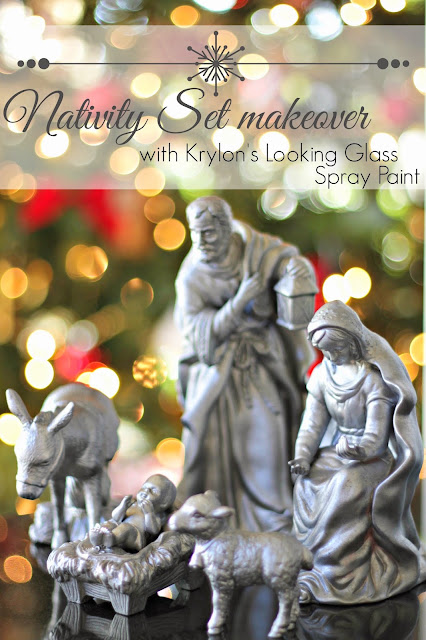 spray painted nativity set spray painted nativity set
