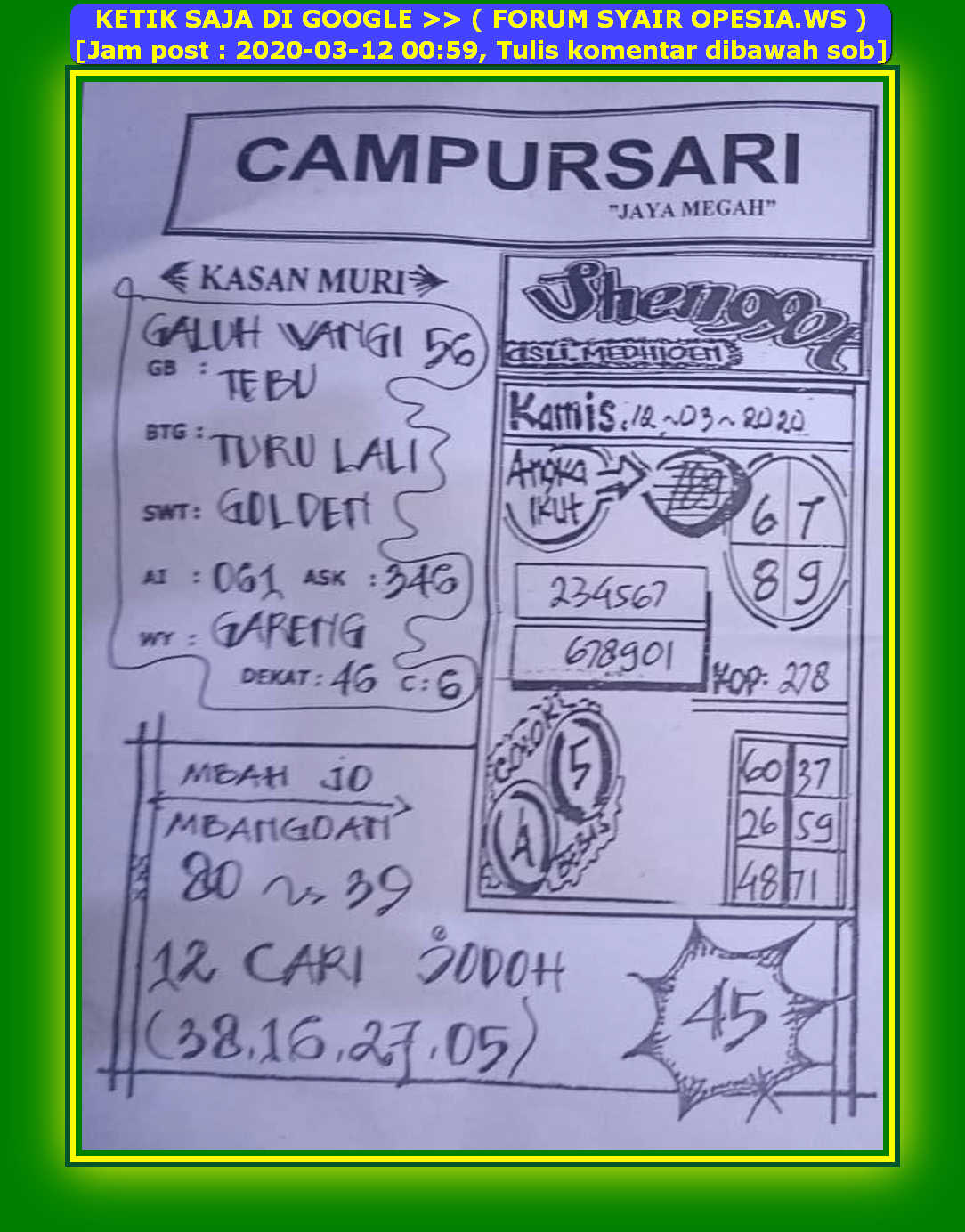 37 Forum Syair Sgp Campursari Syair Hidup