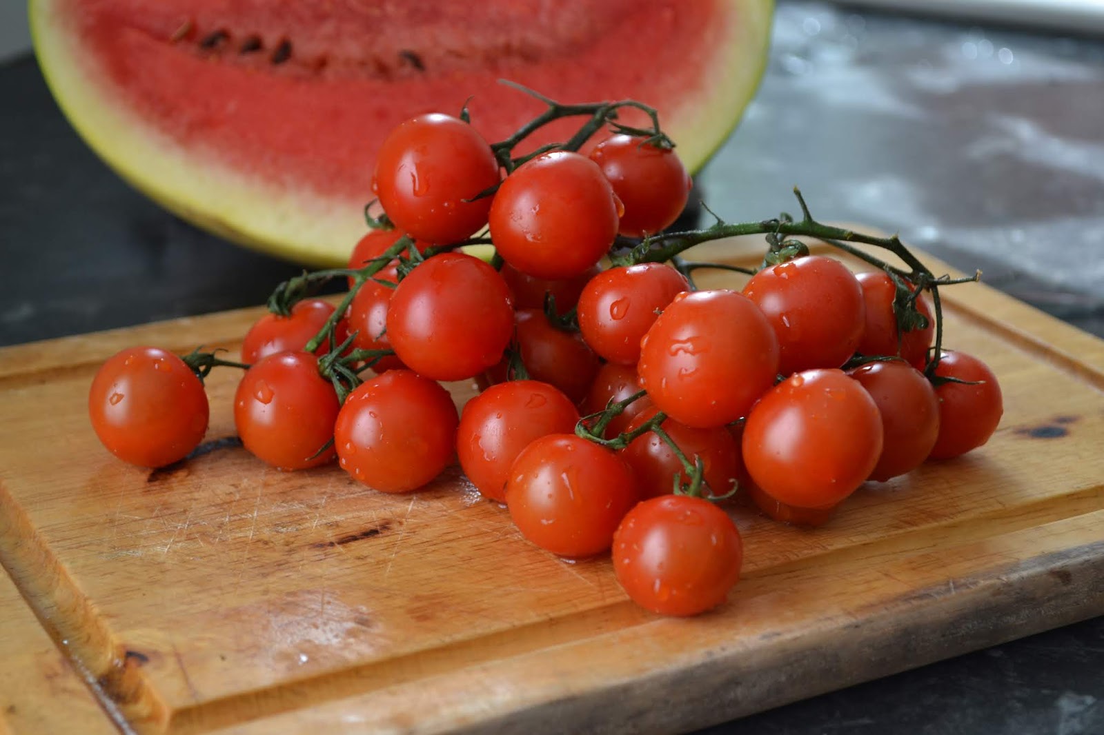 Piccolo cherry tomato, watermelon and mint salad
