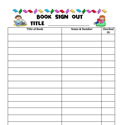 Free Printable Book Checkout Form Printable Forms Free Online
