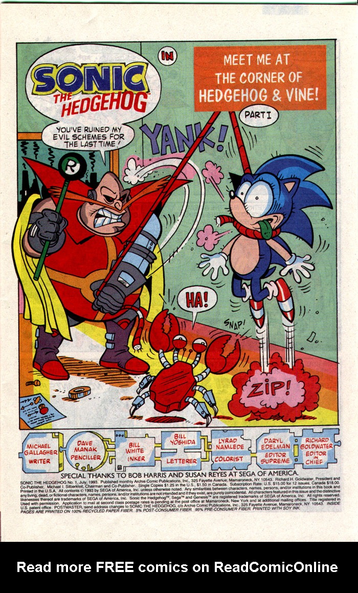 Read online Sonic The Hedgehog comic -  Issue #1 - 2