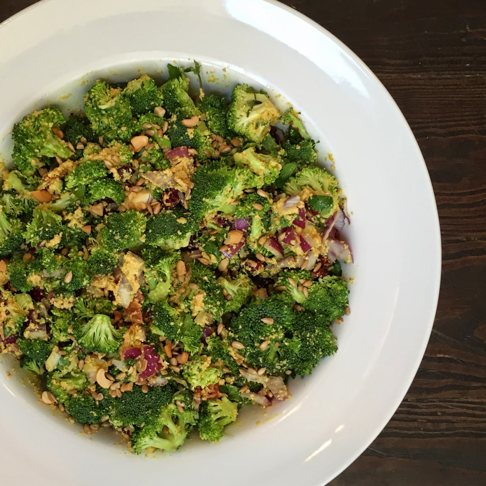 My Sweet Savannah paleo broccoli salad with cashew cream