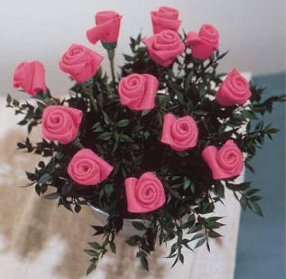 Keceden Sablonlu Gul Yapimi Elisi Calismalari