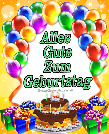 Kuchen Und Luftballons Geburtstagskarte Geburtstagsgrusse