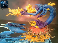 Chaos Daemons Burning Chariot of Tzeentch WiP 8 painting fire