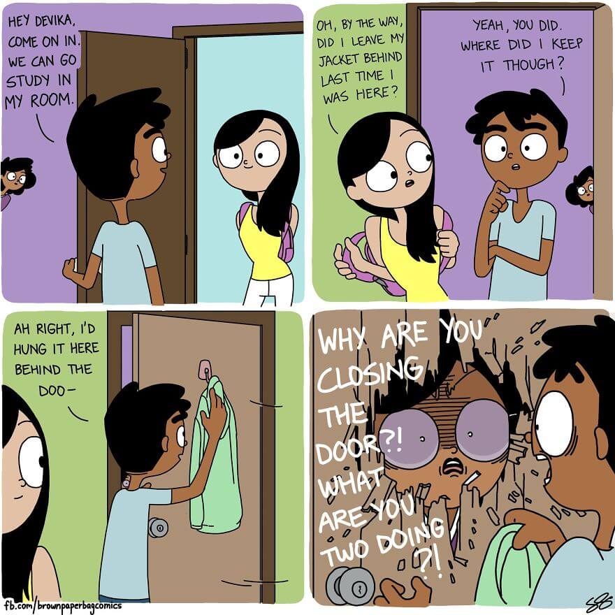 Indian Artist Illustrates Funny Aspects Of Living In An Indian Family