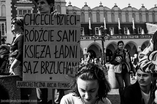 Demonstracja przeciwko zaostrzeniu ustawy antyaborcyjnej, Krakow, fot. Jacek Taran