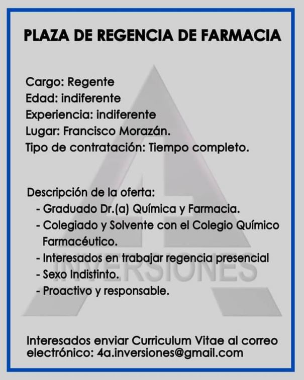 Regencia de Farmacia Tegucigalpa