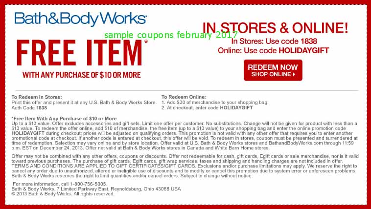 Bath and body coupon code