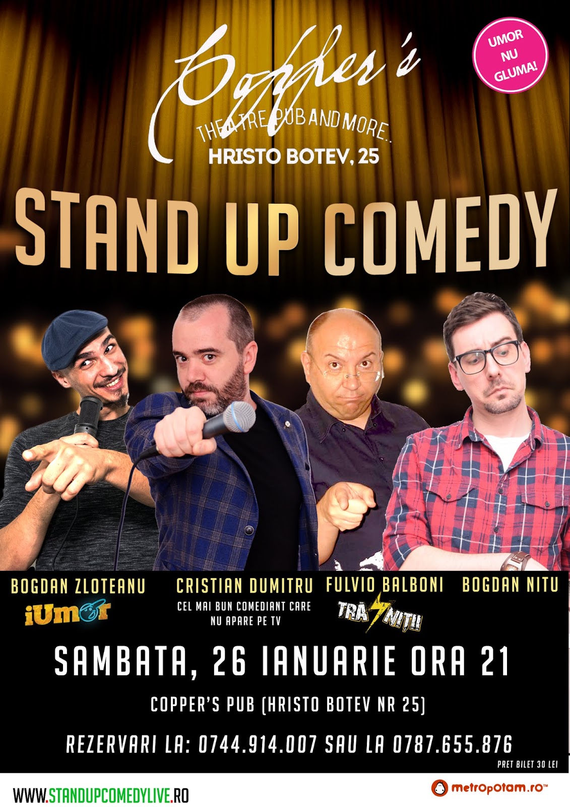 Stand-Up Comedy Bucuresti Sambata 26 Ianuarie 2019