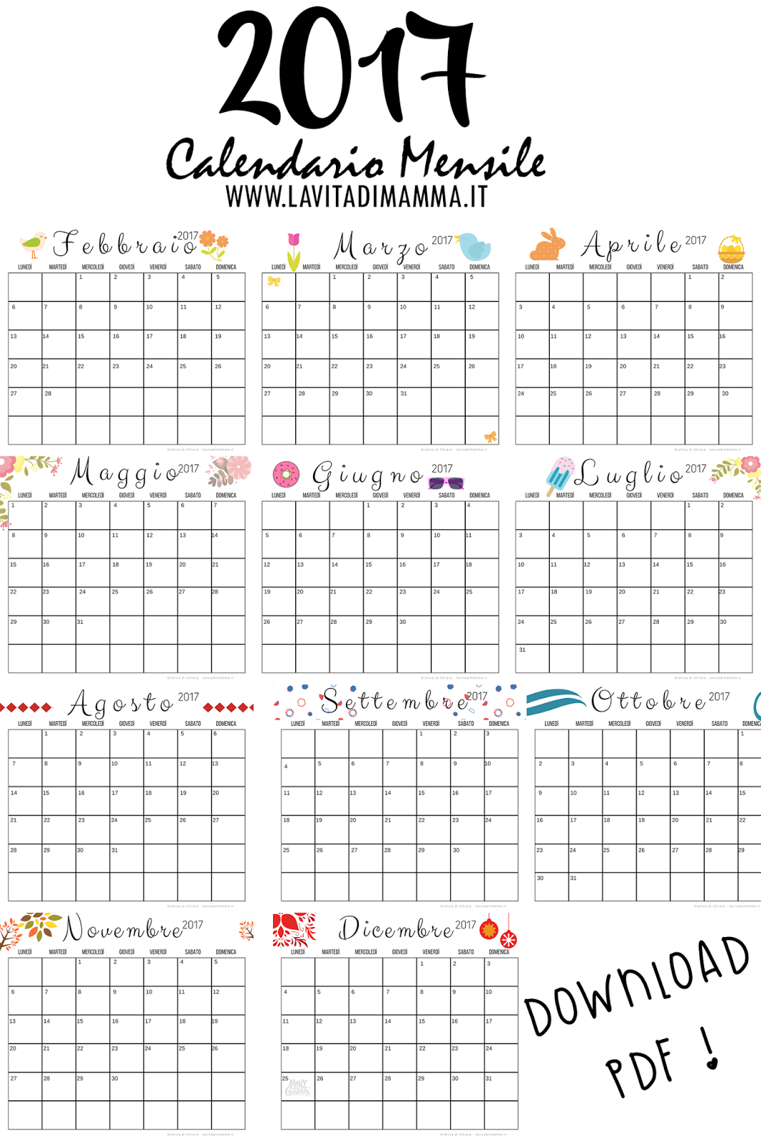 Planner 17 Scarica E Stampa Il Tuo Calendario Mese Per Mese La Vita Di Una Mamma Il Blog Per Le Mamme