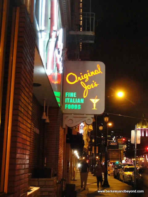 neon sign outside Original Joe's in San Jose, California