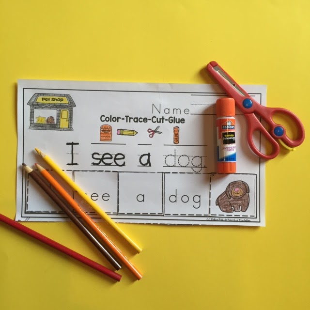 Pet Shop Sentences "No Prep" Preschool Printables