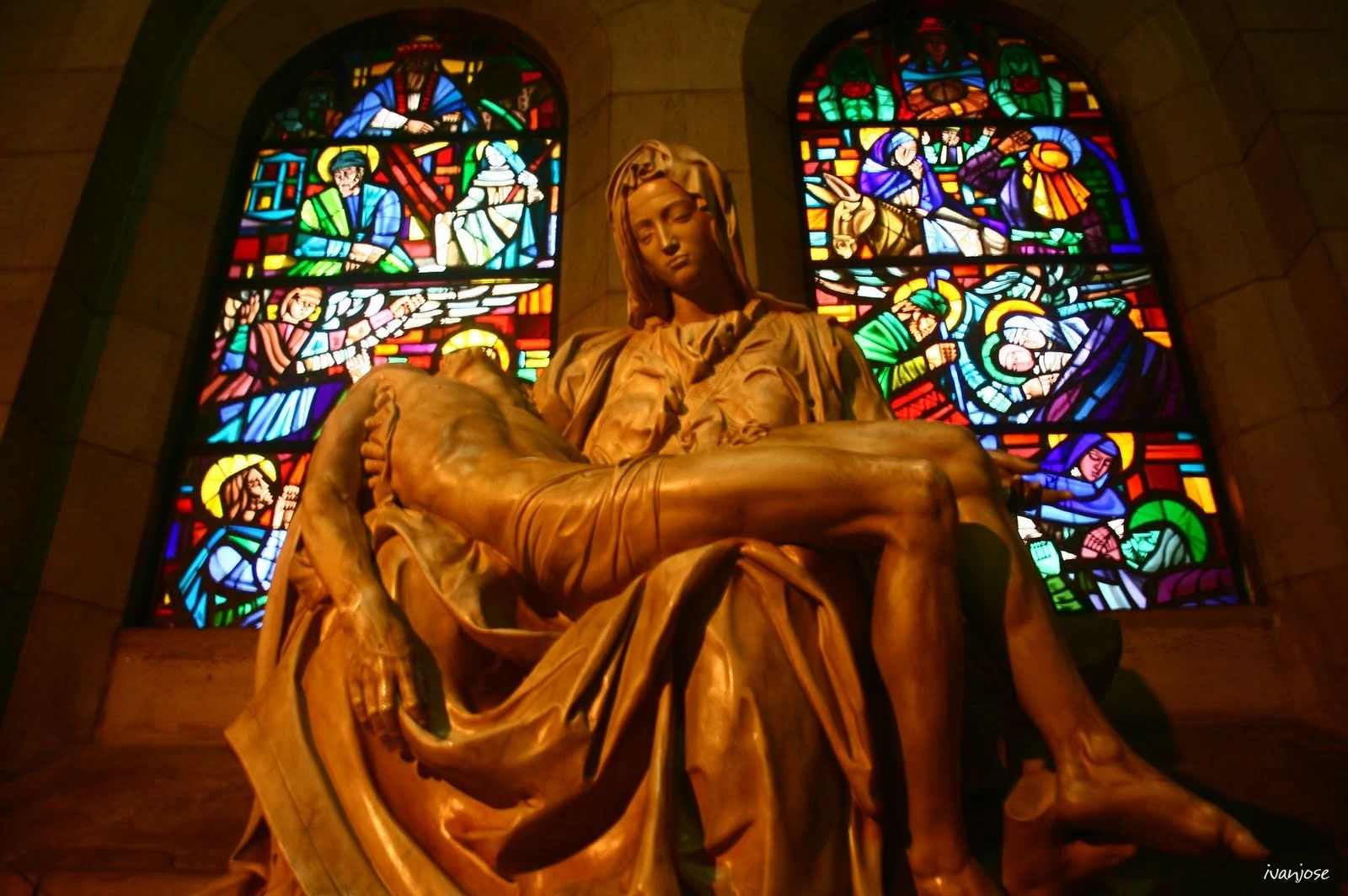 Pieta statue inside Manila Cathedral in Intramuros