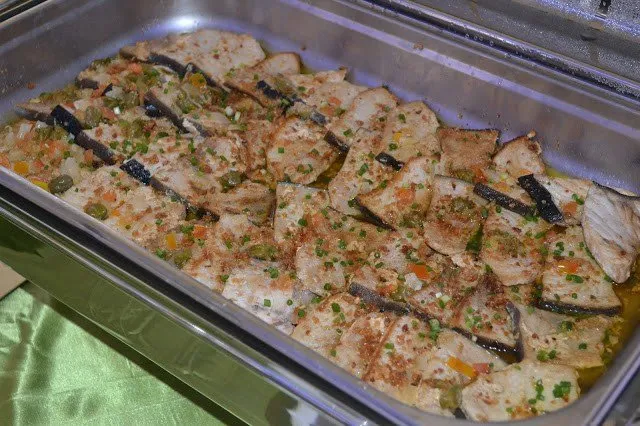 Tanigue fish in lemon butter sauce during dinner buffet at Timberland Sports and Nature Club