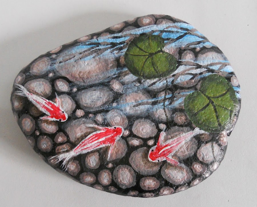 Belén pintado en piedras