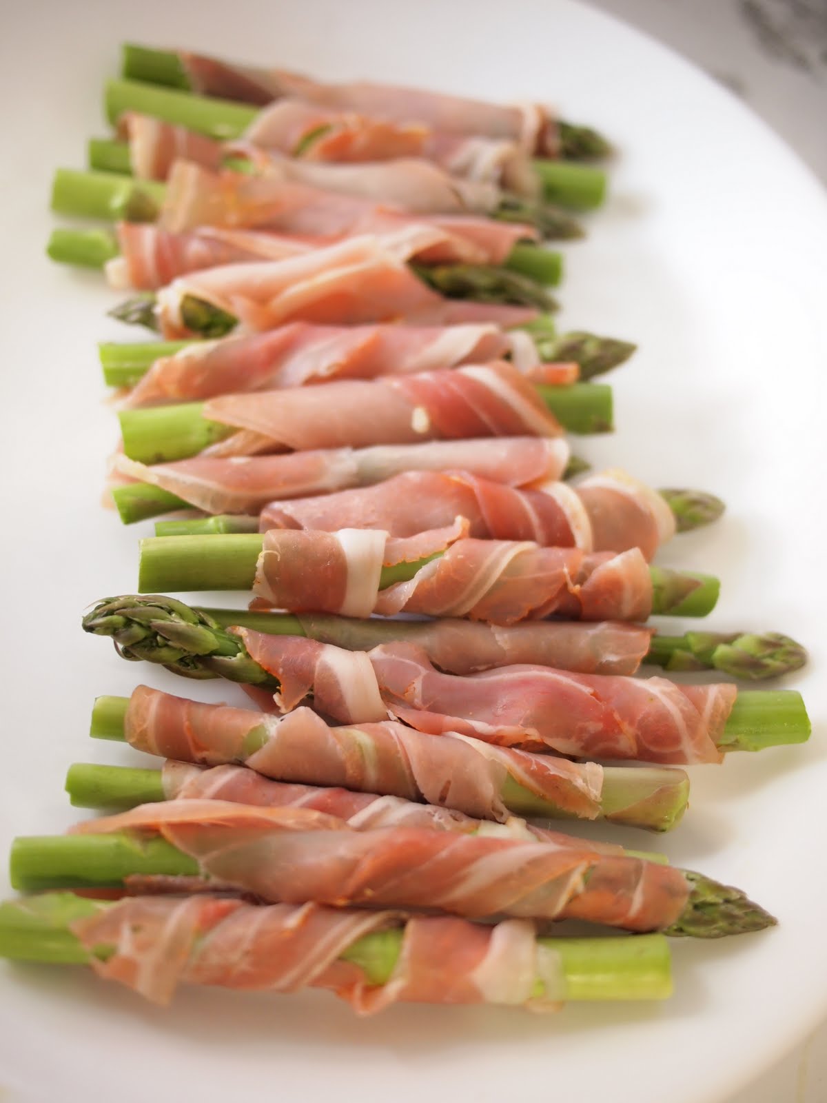 One Wok, One Pot, One Pan Pancetta wrapped Asparagus