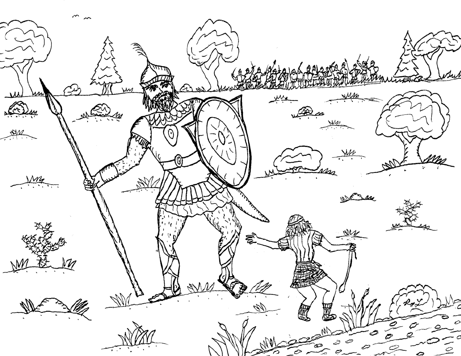 Robin's Great Coloring Pages: David and Goliath Before the Battle and ...