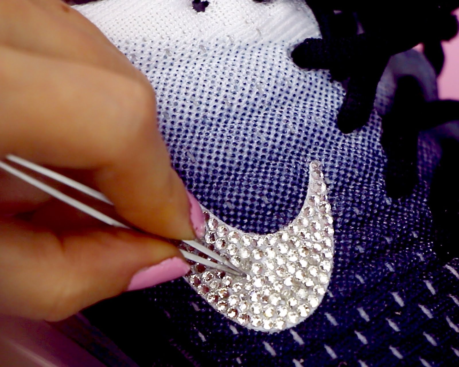 nike shoes with bling swoosh