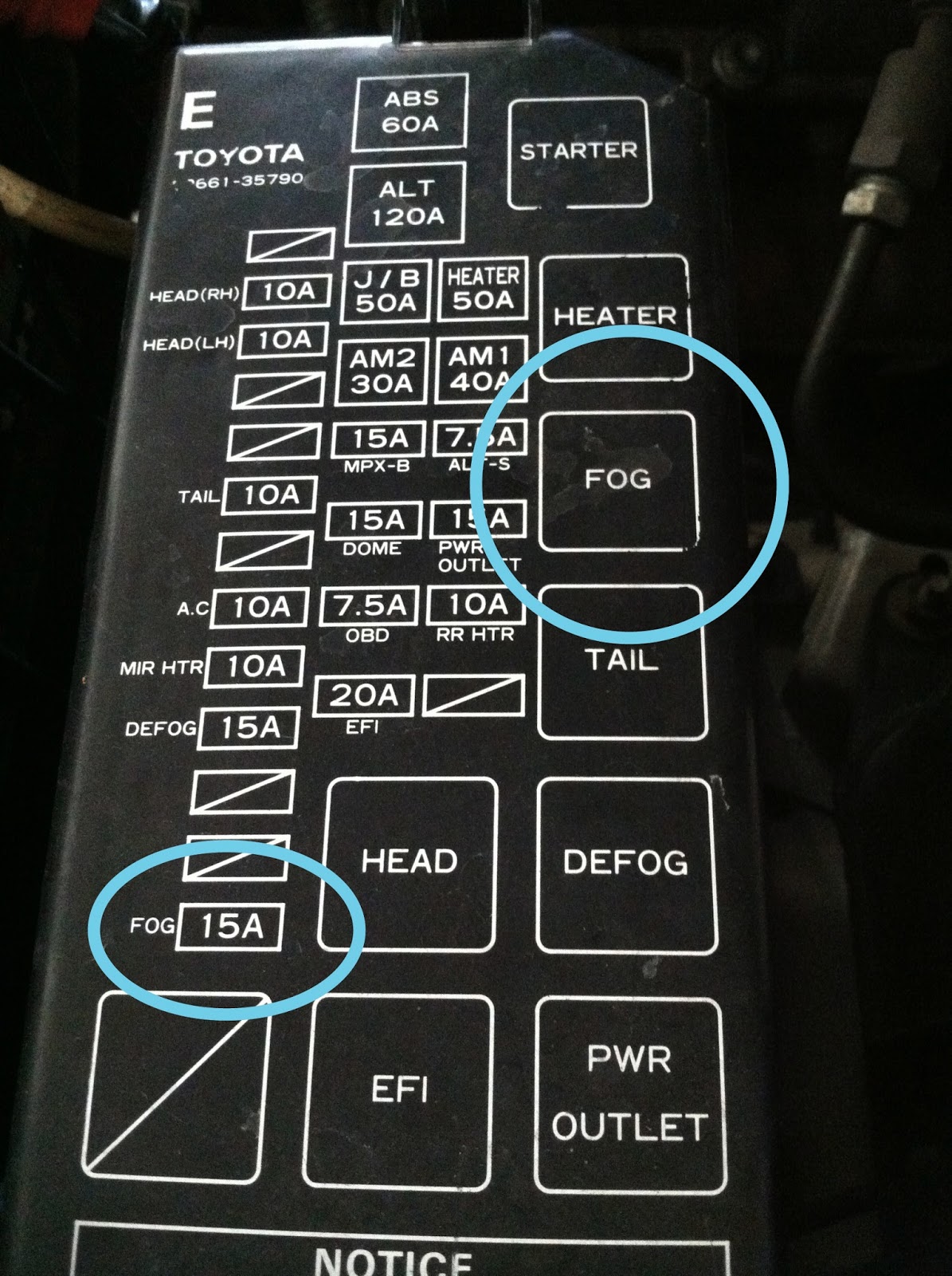 95 toyota camry power window relay #5