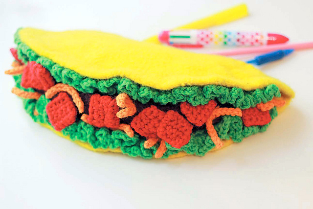 Taco Pencil Case crochet pattern