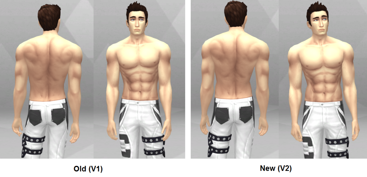 Sims 4 CCs The Best Male Muscular Chests Version 2.