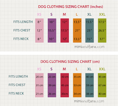 Dog Clothes Size Chart By Weight