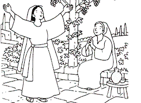 Visita de la Virgen María a su prima Isabel colorear