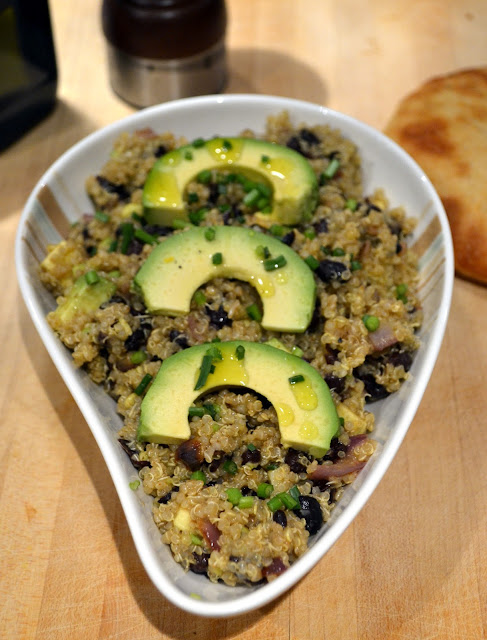 Quinoa Salad with Black Beans and Avocado Dressing