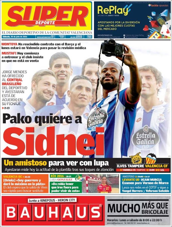 Valencia, Superdeporte: "Pako quiere a Sidnei"