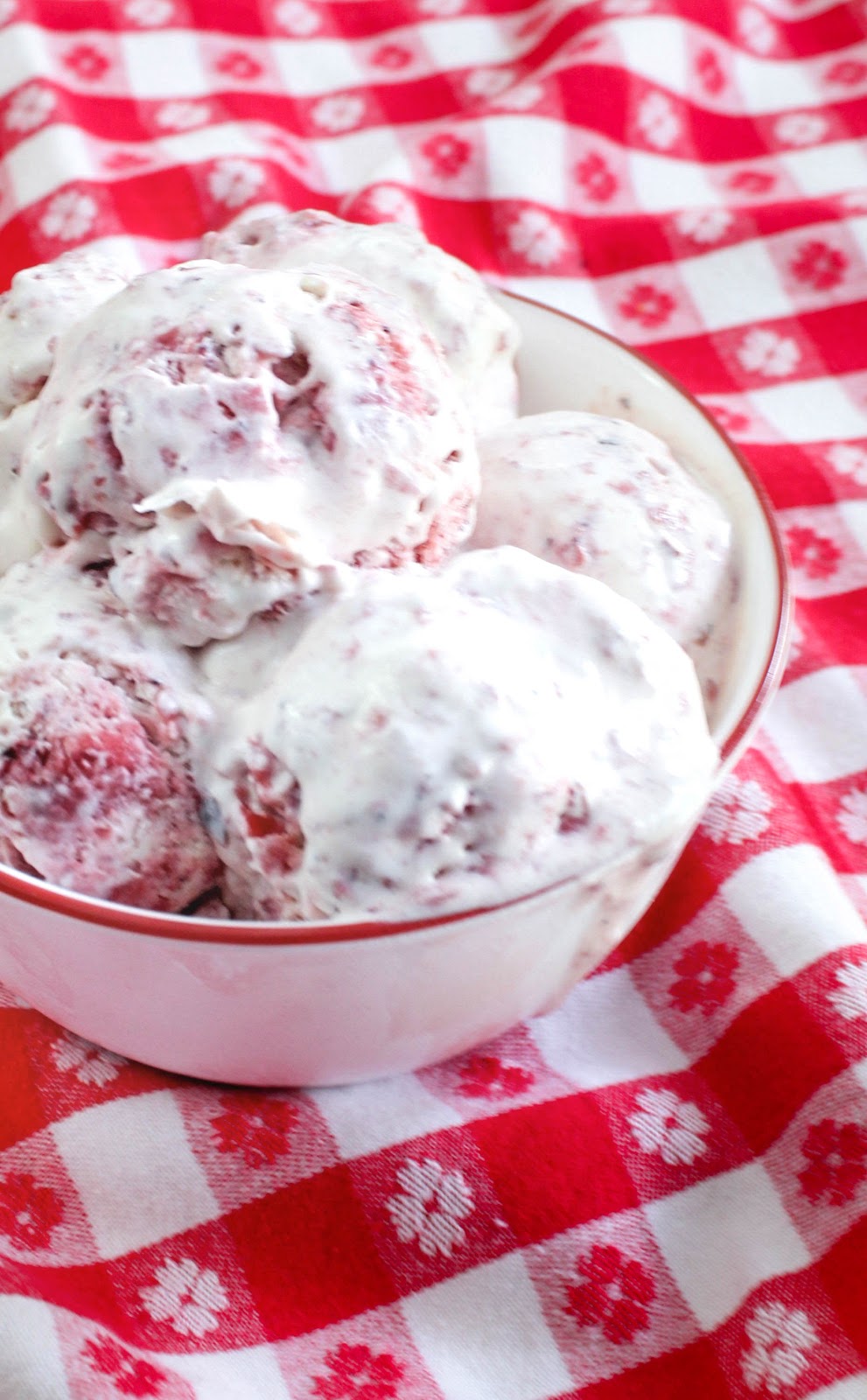 Slow Roasted Strawberry No Churn Ice Cream