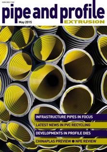 Pipe and Profile Extrusion - May 2015 | ISSN 2053-7182 | TRUE PDF | Bimestrale | Professionisti | Polimeri | Materie Plastiche | Chimica
Pipe and Profile Extrusion is a magazine written specifically for plastic pipe and profile extruders around the globe.
Published six times a year, Pipe and Profile Extrusion covers key technical developments, market trends, strategic business issues, legislative announcements, company profiles and new product launches. Unlike other general plastics magazines, Pipe and Profile Extrusion is 100% focused on the specific information needs of pipe and profile extruders.
Film and Sheet Extrusion offers:
- Comprehensive global coverage
- Targeted editorial content
- In-depth market knowledge
- Highly competitive advertisement rates
- An effective and efficient route to market