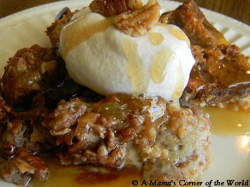 Banana bread pudding with butter rum sauce recipe